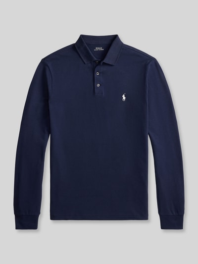 Produktfoto, dunkelblaues Regular Fit Poloshirt mit Logo-Stitching von Polo Ralph Lauren, glatter Stoff, Herren Pullover von Polo Ralph Lauren