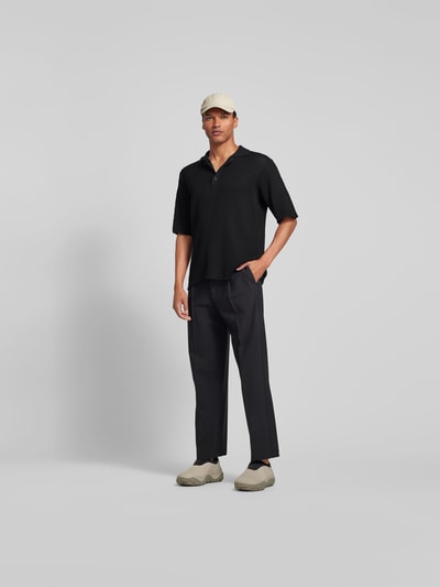 WON HUNDRED Poloshirt in Strick-Optik Black 1