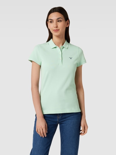 Gant Koszulka polo z wyhaftowanym logo model ‘BASIC POLO’ Miętowy 4