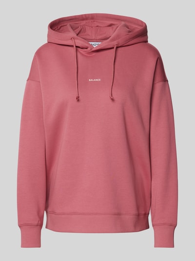 Jake*s Casual Oversized Hoodie mit Label-Print Altrosa 2