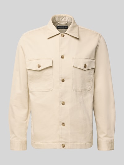 Produktfoto, Regular Fit Hemdjacke aus Baumwoll-Mix von Marc O'Polo w kolorze jednolitym, bawełniany twill, dwie kieszenie, zapięcie na guziki