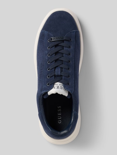 Guess Leren sneakers met labelpatch, model 'ELBA' Marineblauw - 3