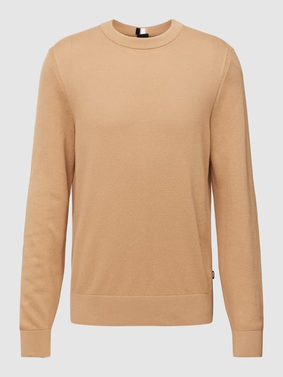 BOSS Gebreide pullover met ronde hals, model 'Ecaio' Beige - 2