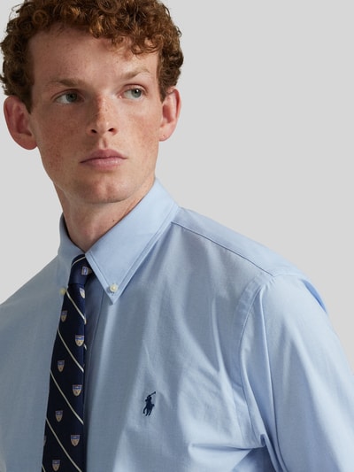 Polo Ralph Lauren Koszula casualowa o kroju slim fit z mieszanki bawełny Niebieski 3