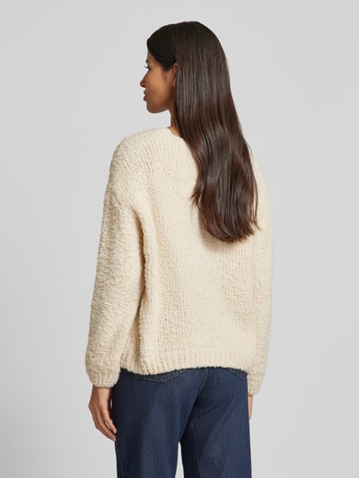 ZABAIONE Strickjacke mit gerippten Abschlüssen Beige 5