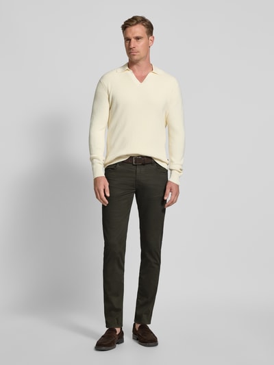 bugatti Modern Fit Hose im 5-Pocket-Design Oliv 1