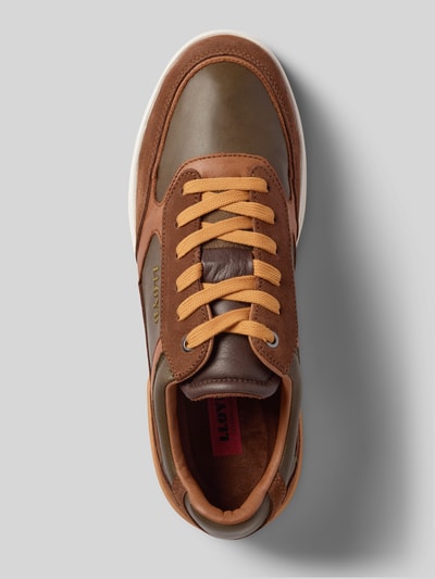 Lloyd Leren sneakers met labelstitching, model 'EGILO' Cognac - 3