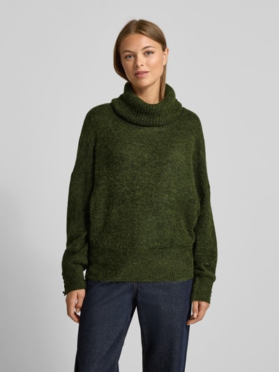 ICHI Regular Fit Strickpullover mit Alpaka-Anteil Modell 'IHKAMARA' Khaki 4