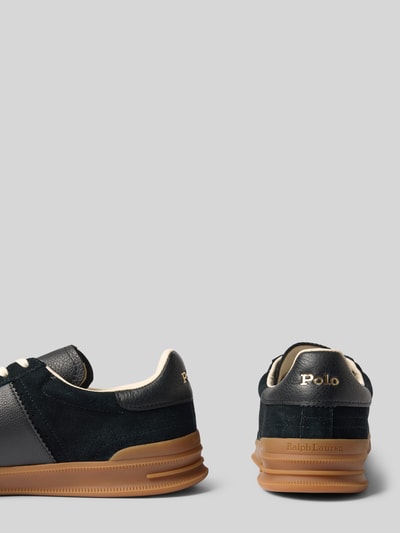 Produktfoto, Sneaker aus echtem Leder Modell 'HRT AERA PP' von Polo Ralph Lauren in Schwarz mit brauner Sohle, Herren Sneaker von Polo Ralph Lauren