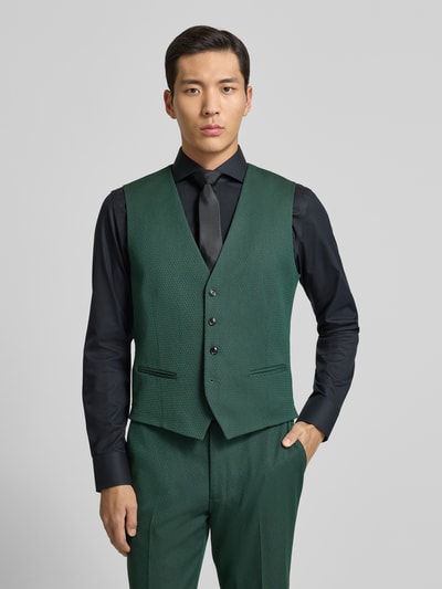 MCNEAL Slim fit gilet met paspelzakken Donkergroen - 4