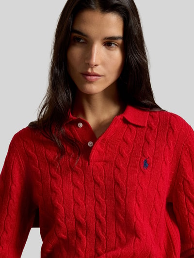 Polo Ralph Lauren Regular Fit Poloshirt aus Woll-Mix mit Kaschmir-Anteil Hellrot 3