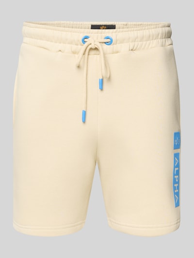 Alpha Industries Sweatshorts mit elastischem Bund und Tunnelzug Offwhite 1