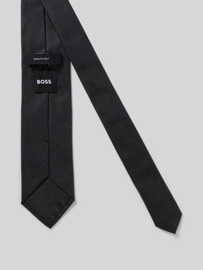 Produktfoto, Krawatte aus Seide-Mix Modell 'H-Tie 7,5 CM-262' von BOSS, schwarze Textur mit dezentem Glanz, Herren Krawatte von BOSS