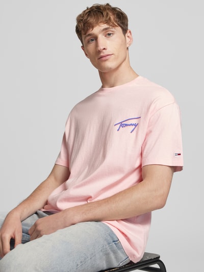 Tommy Jeans Relaxed Fit T-Shirt aus reiner Baumwolle Pink 3