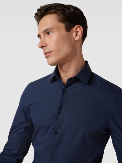 Jake*s Super Slim Fit Business-Hemd mit Kentkragen Marine 3