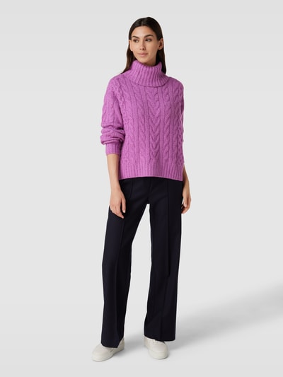 Tom Tailor Strickpullover mit Zopfmuster Mauve 1