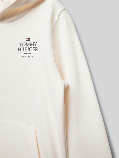 Tommy Hilfiger Teens Bluza z kapturem z wyhaftowanym logo Écru 2