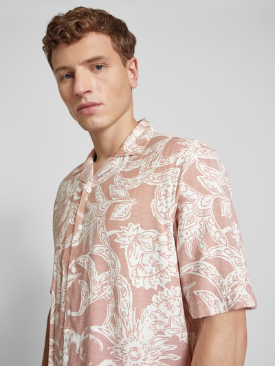 Only & Sons Relaxed fit vrijetijdsoverhemd met all-over motiefprint Lichtrood - 3