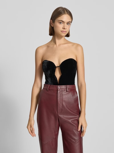 Bardot Body aus Samt im Off-Shoulder-Look Modell 'ELENI' Black 4