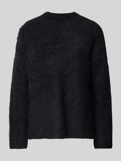 Pieces Sweter z dzianiny o kroju comfort fit z dodatkiem wełny model ‘MALA’ Czarny 2