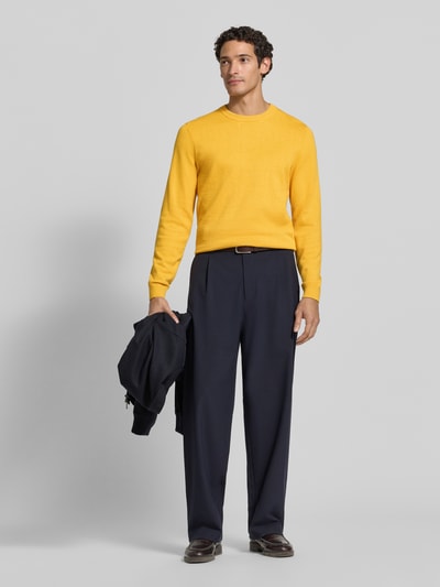 MCNEAL Strickpullover aus Baumwoll-Kaschmir-Mix mit Rundhalsausschnitt Dunkelorange Melange 1