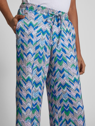 Brax Wide leg stoffen broek met grafisch motief, model 'STYLE.MAINES' Blauw - 3