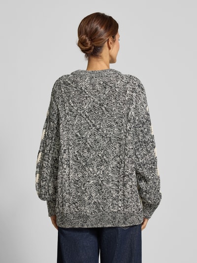 Jake*s Casual Sweter o kroju oversized z imitacji dzianiny z czystej bawełny Écru 5