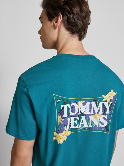 Tommy Jeans T-Shirt mit Label-Print Petrol 3