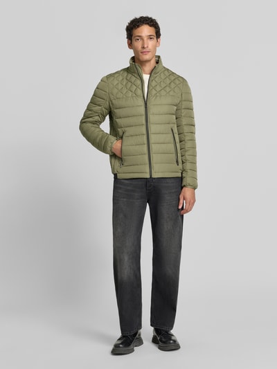Christian Berg Men Steppjacke mit Stehkragen und Reißverschlusstaschen Schilf 1