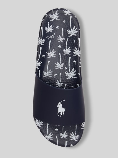 Polo Ralph Lauren Badslippers met all-over motief op de zool Marineblauw - 3