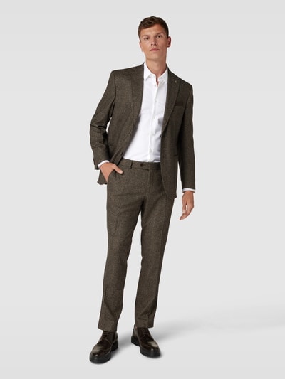 BOSS Slim Fit Businesshemd aus Uni Struktur Weiss 1