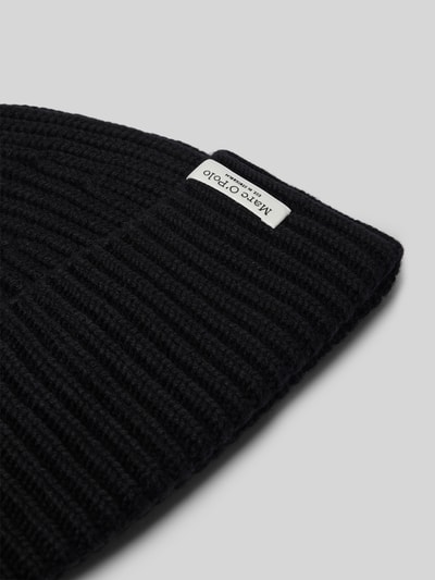 Marc O'Polo Beanie aus hochwertigem Schurwoll-Kaschmir-Mix mit geripptem Umschlag Black 2