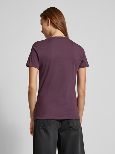 BOSS Orange T-shirt met labeldetail Aubergine - 5