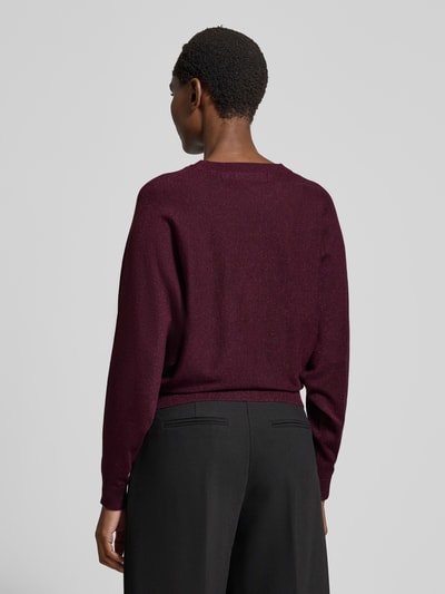 VERO MODA Relaxed fit gebreide pullover met viscosemix, model 'HAPPYGLITTER' Bordeaux - 5