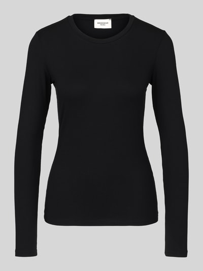 Produktfoto, schwarzes Regular Fit Langarmshirt aus Viskose-Mix Modell 'MULTIE' von Max Mara, Damen Langarmshirt von Weekend Max Mara