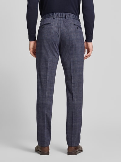 Christian Berg Men Anzughose mit Bügelfalten und Gesäßtaschen Blau 5