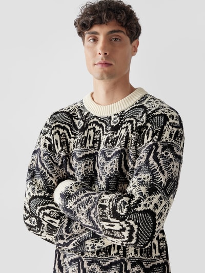 Roberto Collina Pullover mit Strickmuster Schwarz 3