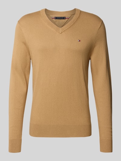 Tommy Hilfiger Regular fit pullover van een mix van katoen en kasjmier Camel - 2