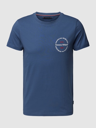 Tommy Hilfiger Slim fit T-shirt met ronde hals Rookblauw - 2