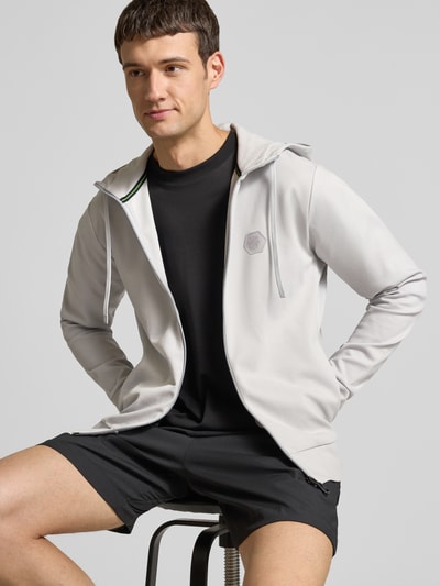 BOSS Green Regular Fit Sweatjacke aus Baumwoll-Mix Hellgrau 3