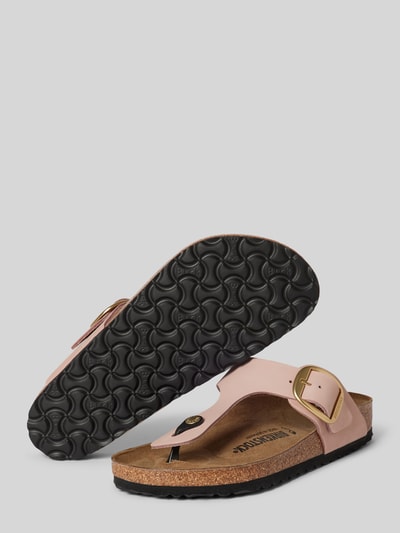 Birkenstock Teenslippers van leer, model 'Gizeh' Felroze - 3