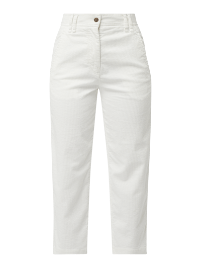 Marc O'Polo Mom fit ribbroek met steekzakken  Offwhite - 2