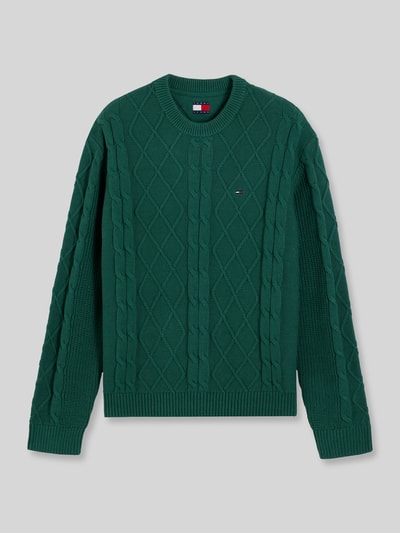 Tommy Jeans Regular Fit Pullover aus reiner Baumwolle mit Logo-Stitching Dunkelgruen 2