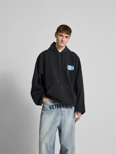 VETEMENTS Hoodie mit Label-Print Black 4