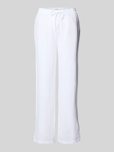 Christian Berg Woman Straight Leg Leinenhose mit Tunnelzug Weiss 2