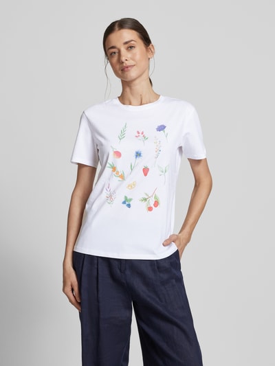 Jake*s Casual T-Shirt mit Motiv-Prints Weiss 4
