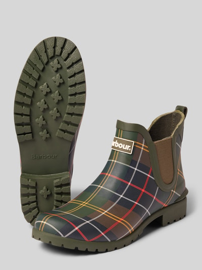 Barbour Gummistiefel mit Label-Patch Oliv 4