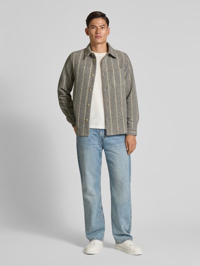 Les Deux Regular fit overhemdjack met wol, model 'Lennon' Middengrijs - 1