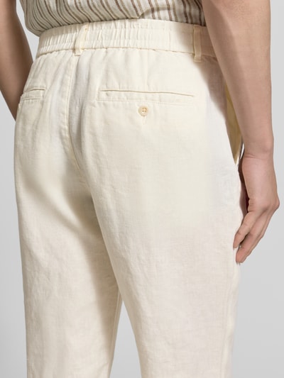 GANT Regular Fit Leinenhose mit elastischem Bund Offwhite 3