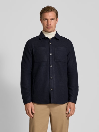 Barbour Regular Fit Hemdjacke mit Woll-Anteil Modell 'MARLOW' Marine 4